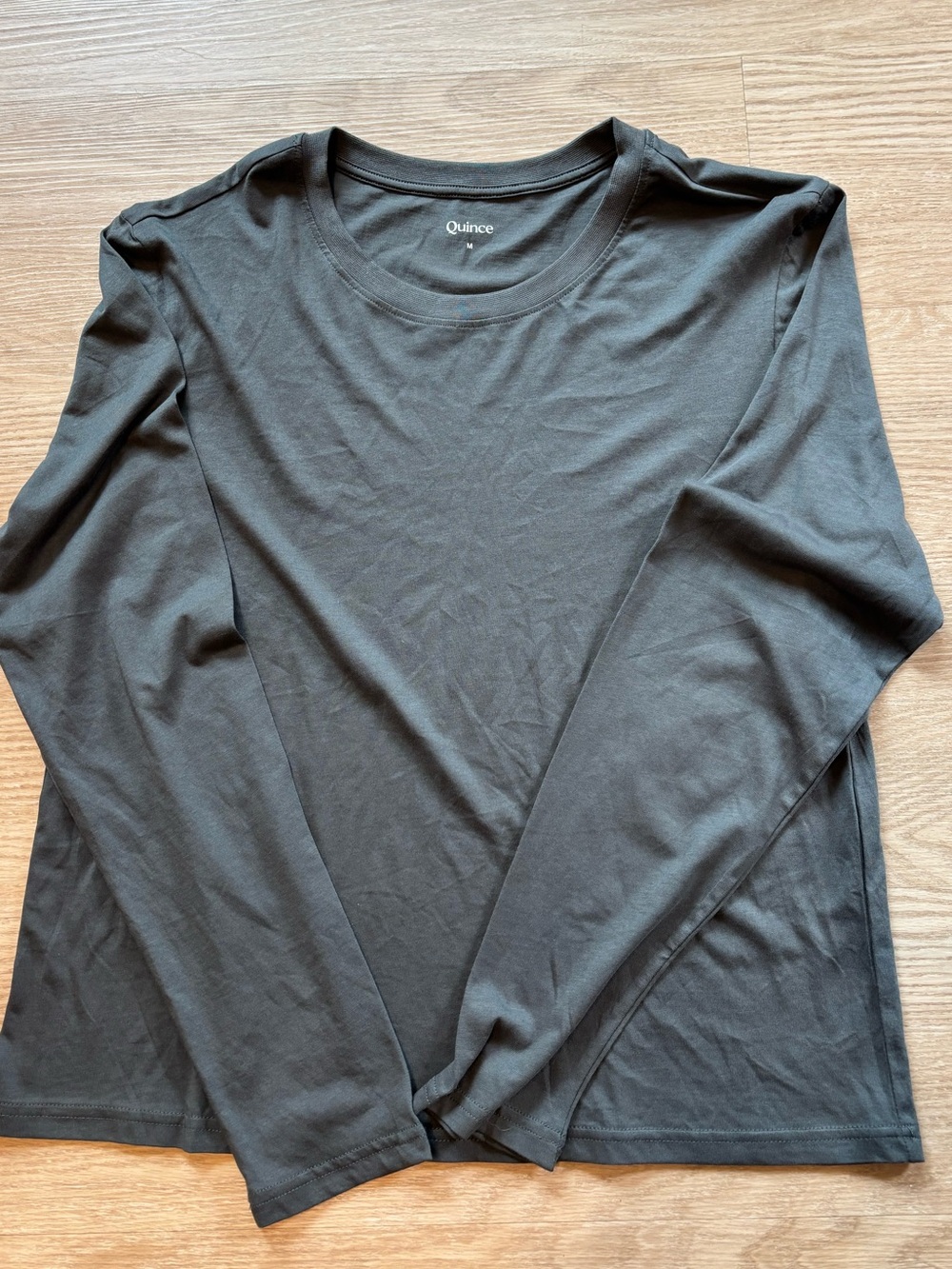 Quince Mens Sz Medium Long Sleeve CrewNeck Lightweight T Shirt Grey